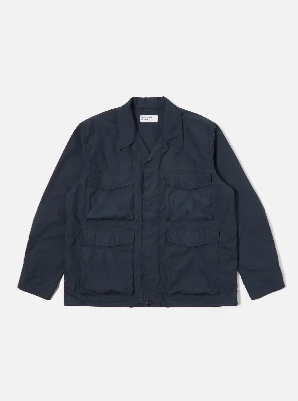 Universal Works Parachute Field Jacket in Navy Recycled Poly Tech