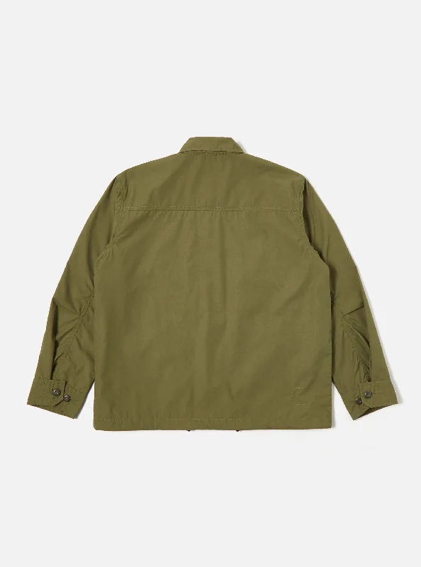 Universal Works Parachute Field Jacket in Olive Recycled Poly Tech