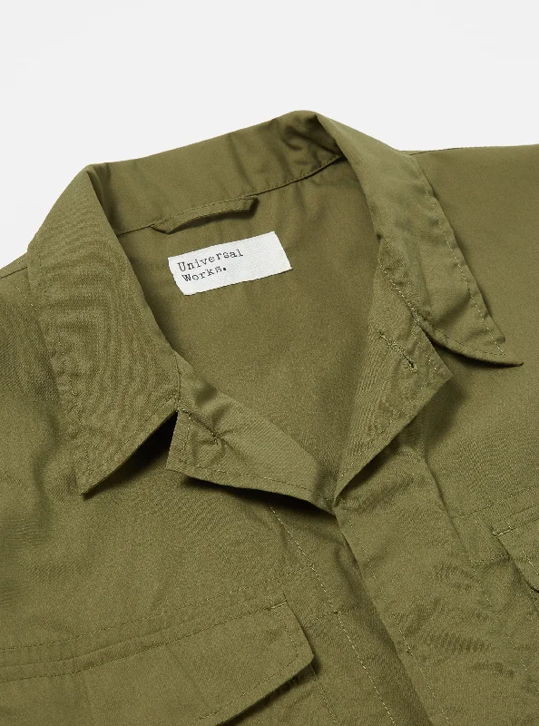 Universal Works Parachute Field Jacket in Olive Recycled Poly Tech