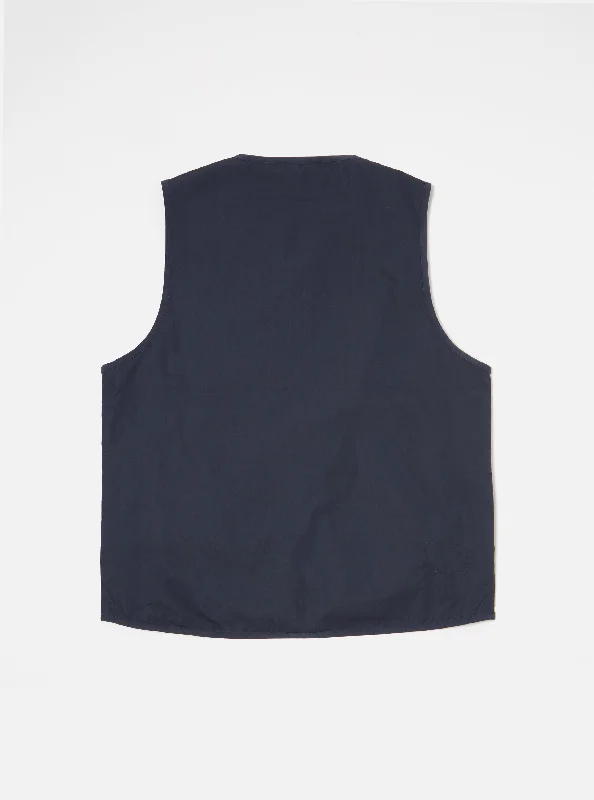 Universal Works Parachute Liner Gilet in Navy Recycled Poly Tech