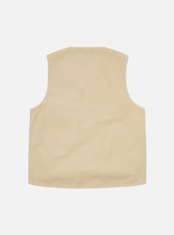 Universal Works Parachute Liner Gilet in Sand Recycled Poly Tech