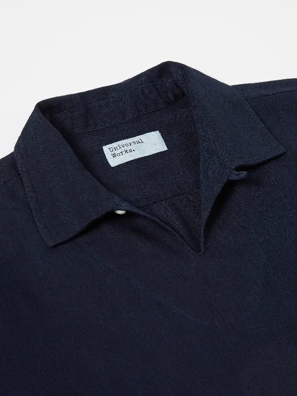 Universal Works Smock Overshirt in Indigo Herringbone Denim