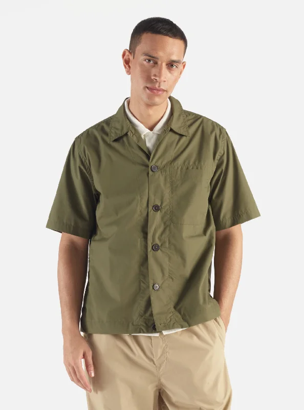 Universal Works Tech Overshirt in Olive Recycled Poly Tech