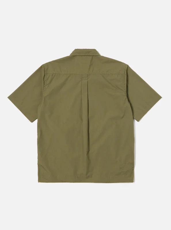 Universal Works Tech Overshirt in Olive Recycled Poly Tech