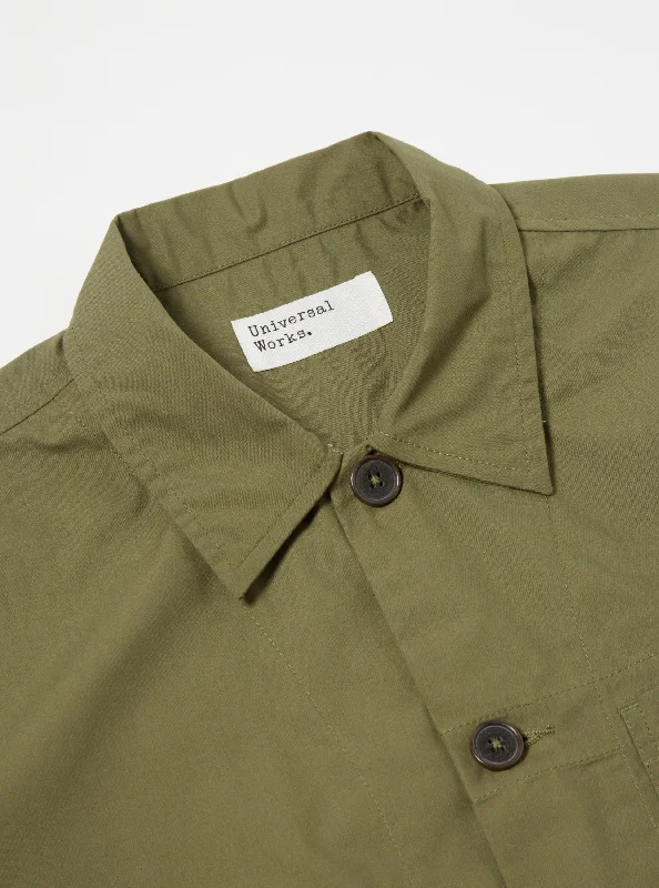 Universal Works Tech Overshirt in Olive Recycled Poly Tech