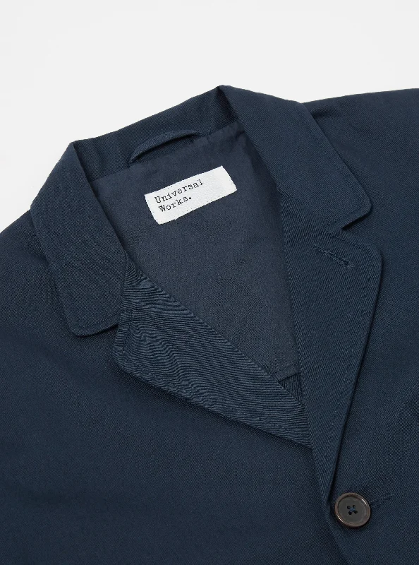 Universal Works Three Button Jacket in Navy Twill