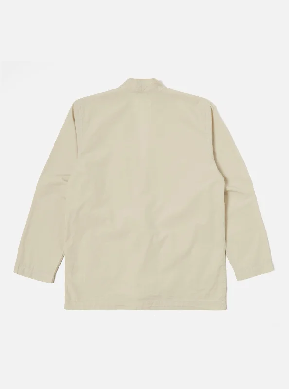 Universal Works Tie Front Jacket in Driftwood Organic Fine Poplin