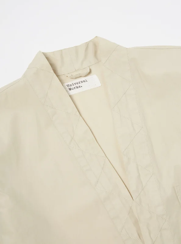 Universal Works Tie Front Jacket in Driftwood Organic Fine Poplin