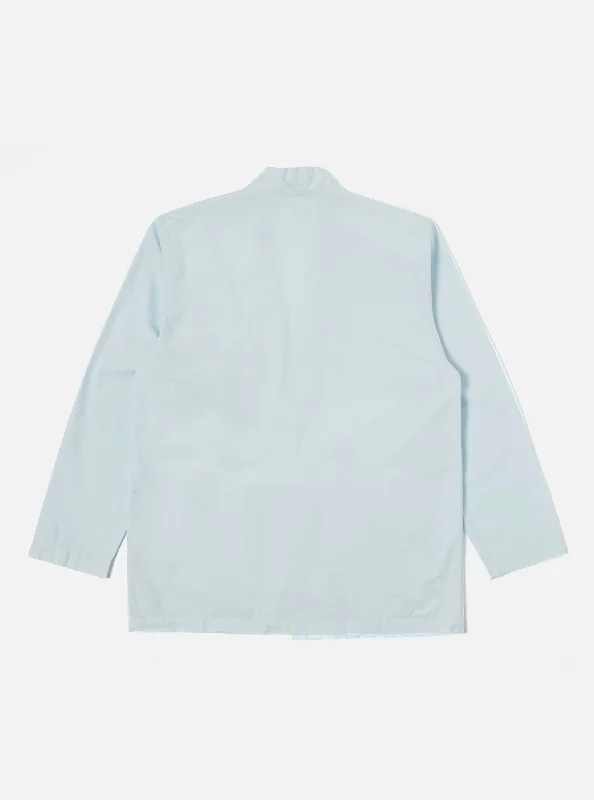 Universal Works Tie Front Jacket in Sky Organic Fine Poplin