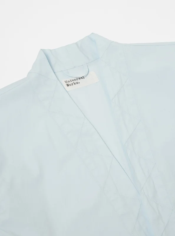 Universal Works Tie Front Jacket in Sky Organic Fine Poplin