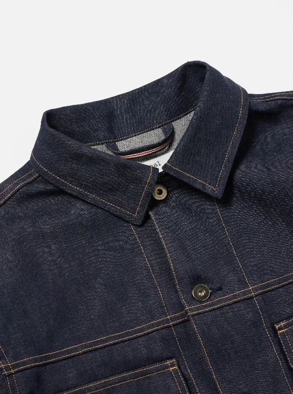 Universal Works Trucker Jacket in Indigo 13oz Selvedge Denim