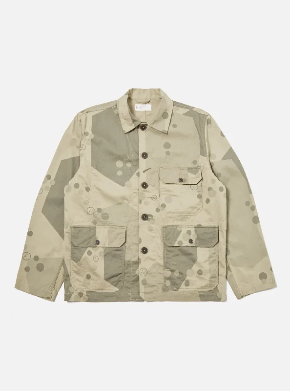 Universal Works Utility Jacket in Stone UW. Camo Twill