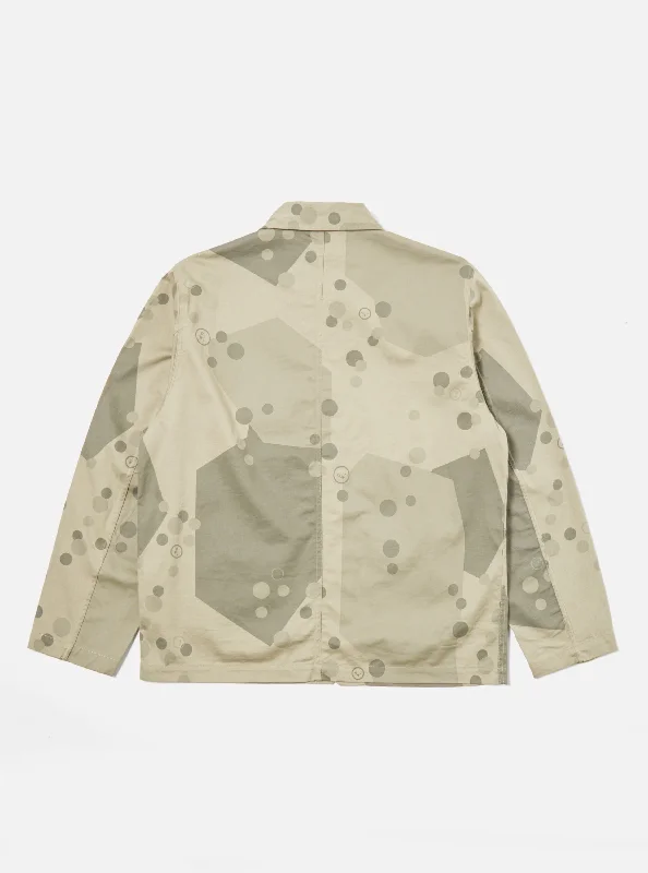 Universal Works Utility Jacket in Stone UW. Camo Twill