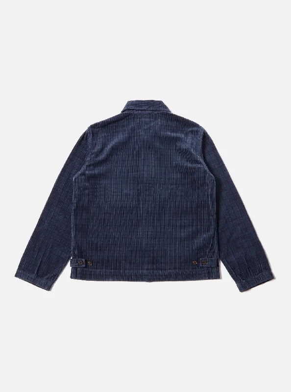 Universal Works Watchman II Jacket in Navy Houndstooth Cord