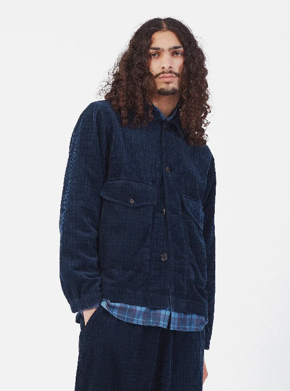 Universal Works Watchman II Jacket in Navy Houndstooth Cord