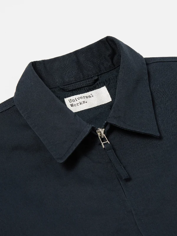 Universal Works Windcheater in Navy Embroidered Twill