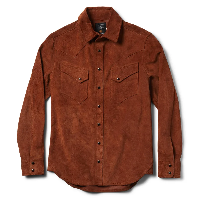 The Western Shirt in Espresso Suede