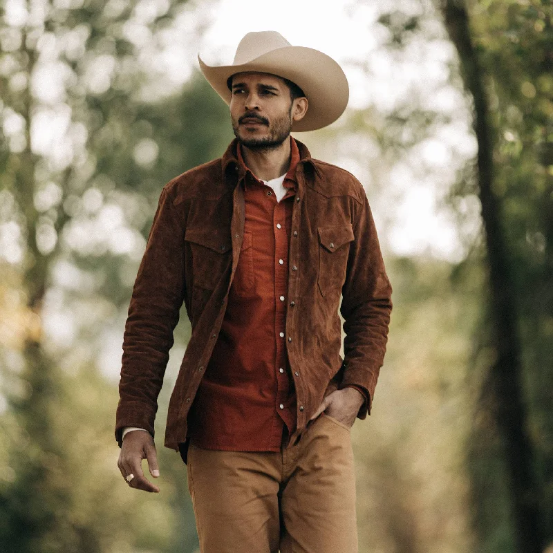 The Western Shirt in Espresso Suede