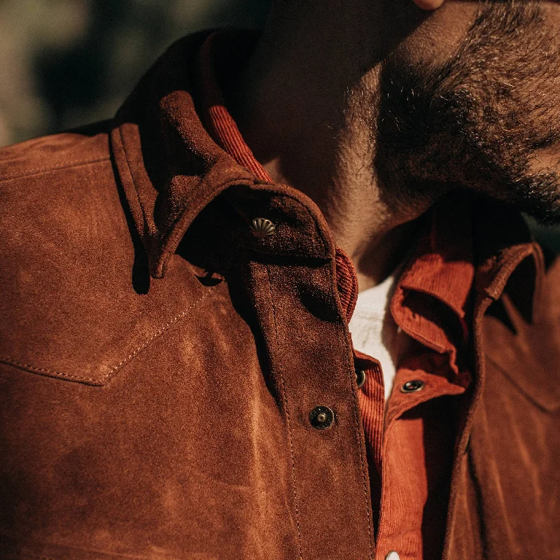 The Western Shirt in Espresso Suede