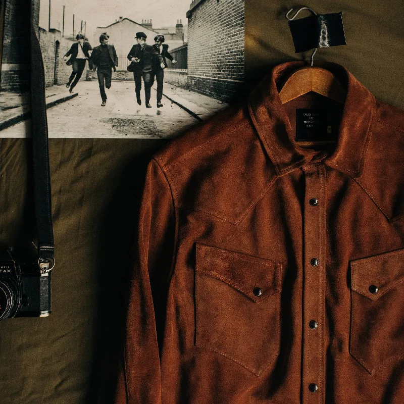 The Western Shirt in Espresso Suede