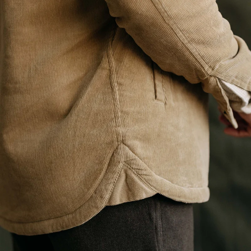 The Western Shirt Jacket in Dark Khaki Corduroy