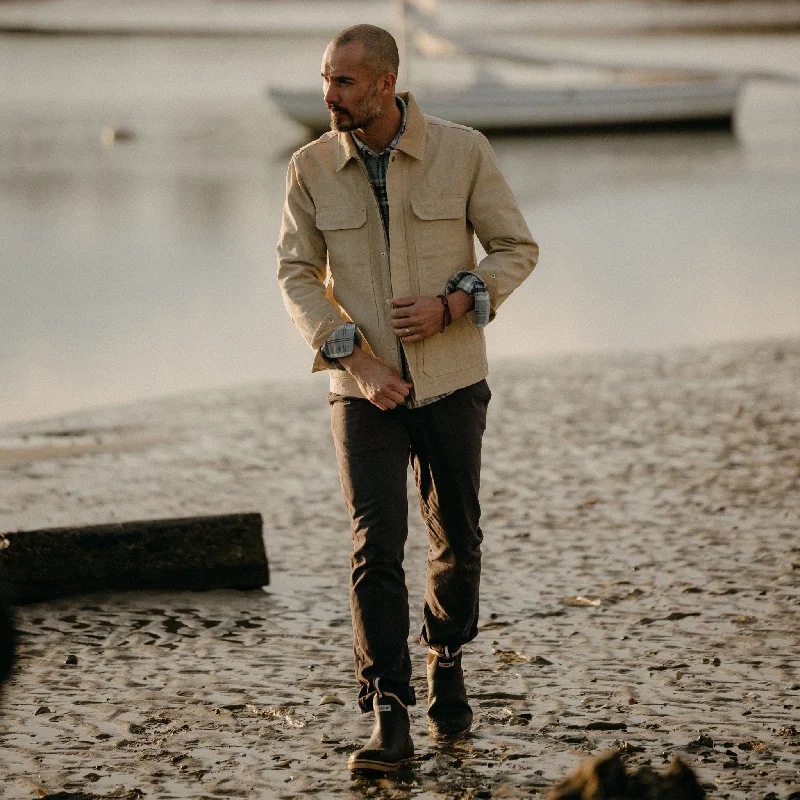 The Workhorse Utility Jacket in Light Khaki Chipped Canvas