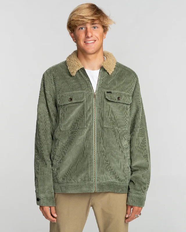 Barlow Cord Sherpa Lined Jacket - Sage