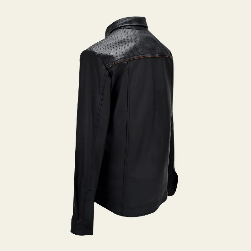 Camisole black leather jacket