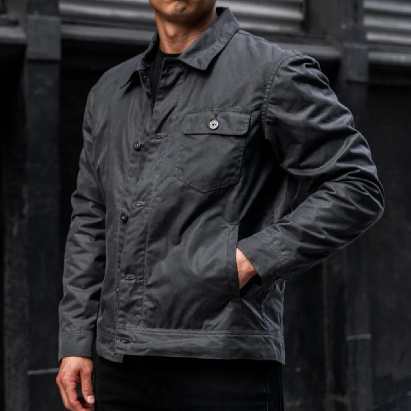 Waxed Canvas Field Jacket | Charcoal