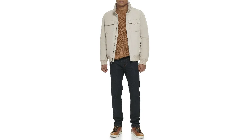 Polytwill 2-Pocket Military Bomber Jacket