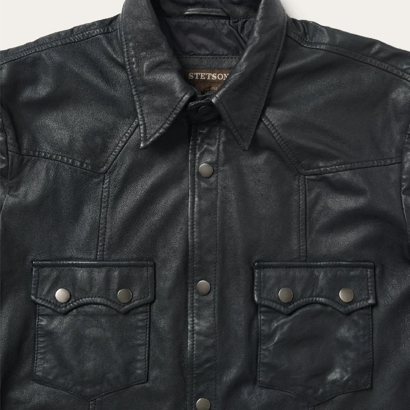 Leather Western Shirt Jacket