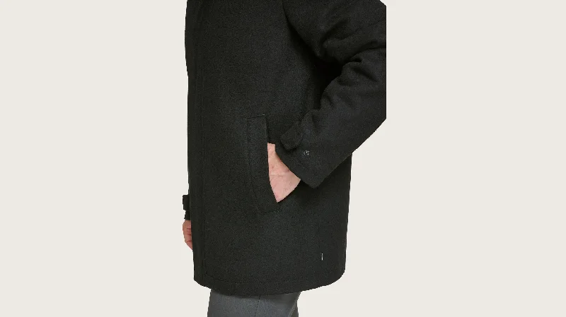 Wool Blend Walking Coat w/ Bib