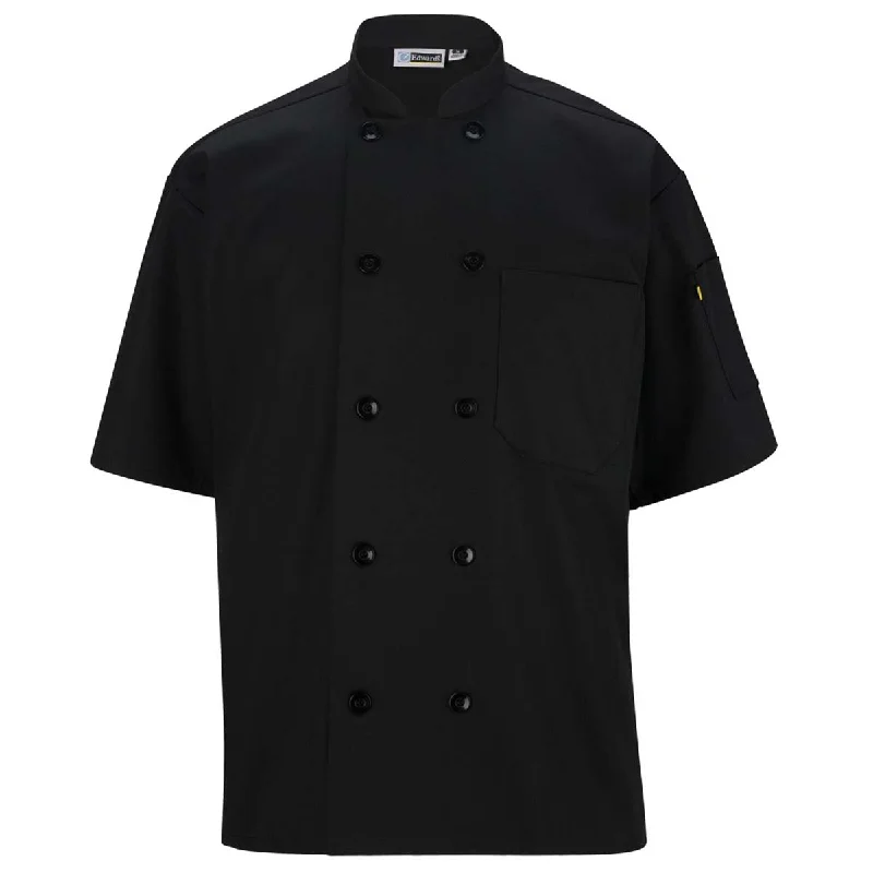 Edwards Men's Black 10 Button Short Sleeve Chef Shirt