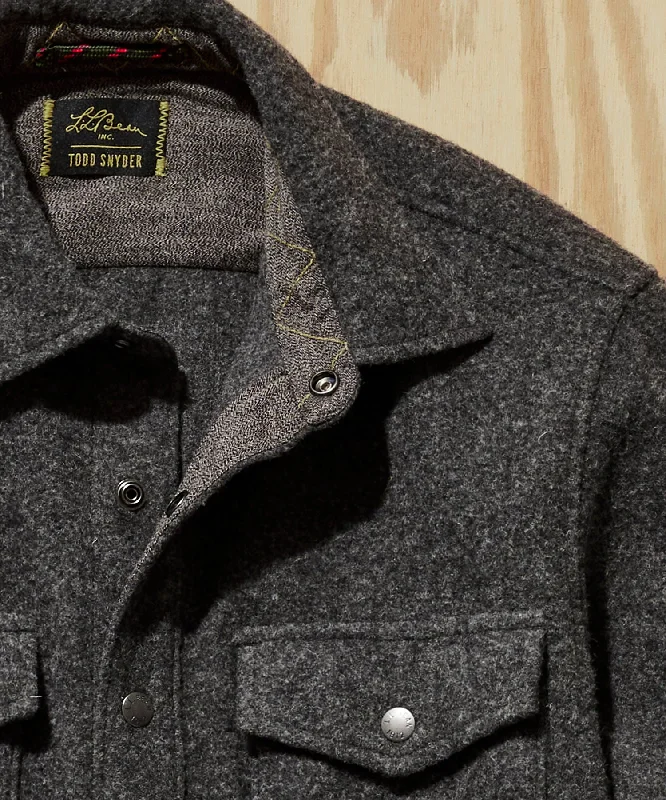 L.L.Bean x Todd Snyder Wool Shirt Jacket in Charcoal Grey