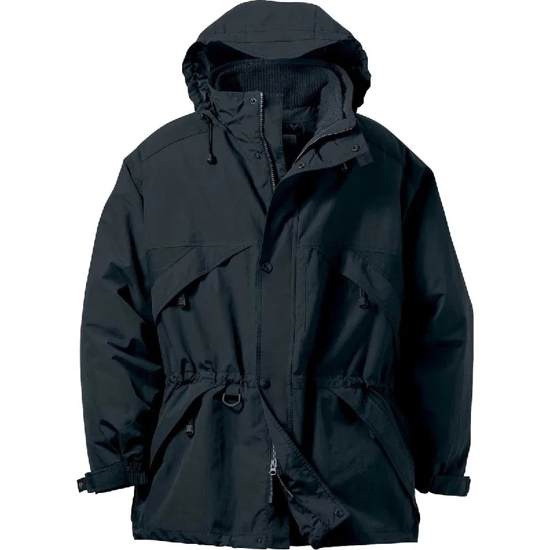 North End Men's Black 3-in-1 Parka with Dobby Trim