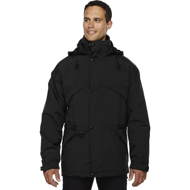 North End Men's Black 3-in-1 Parka with Dobby Trim