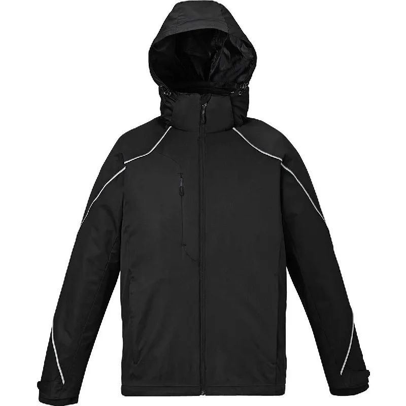 North End Men's Black Angle 3-In-1 Jacket with Bonded Fleece Liner