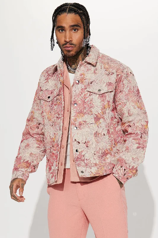 All You Need Is Tapestry Trucker Jacket - Pink/combo