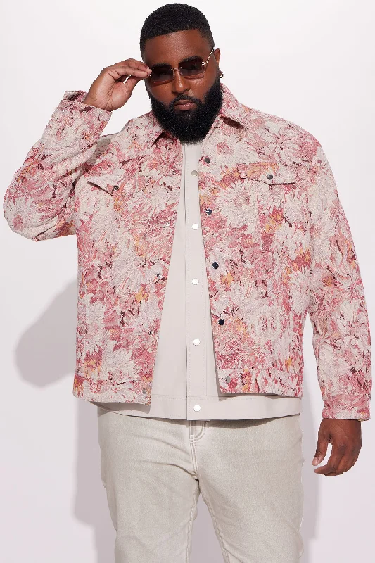 All You Need Is Tapestry Trucker Jacket - Pink/combo