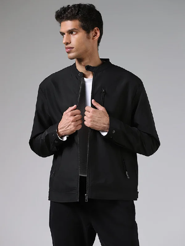 Ascot Black Relaxed Fit Polyester Jacket