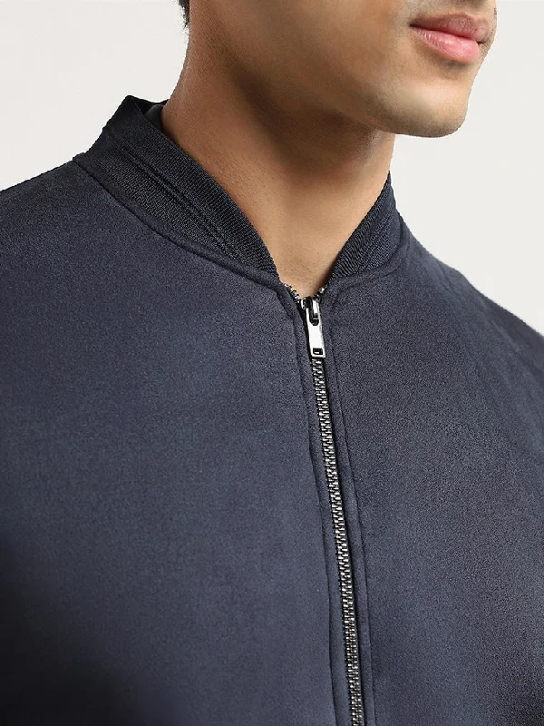 Ascot Blue Zipper Relaxed Fit Jacket