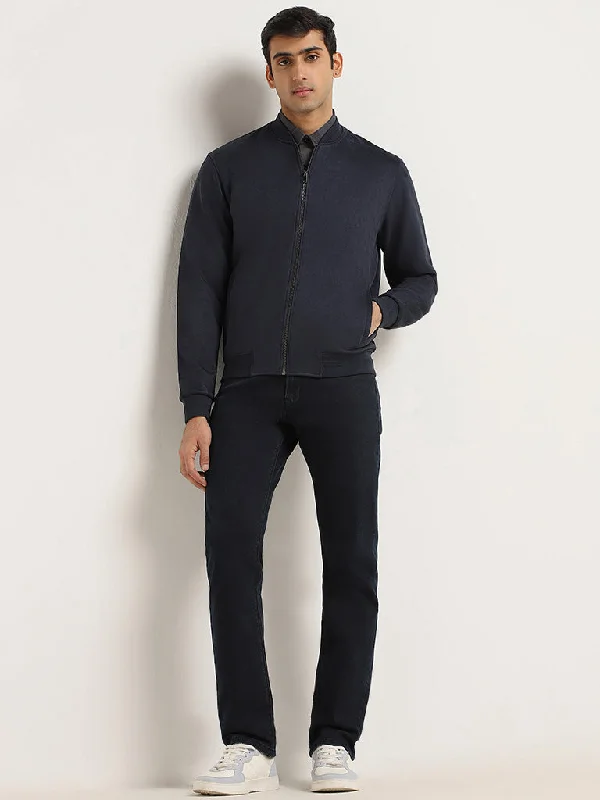 Ascot Blue Zipper Relaxed Fit Jacket