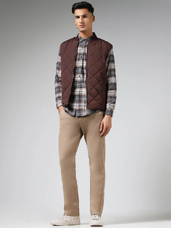 Ascot Brown Quilt Relaxed Fit Jacket