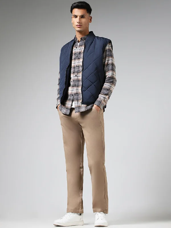 Ascot Navy Quilt Relaxed Fit Jacket