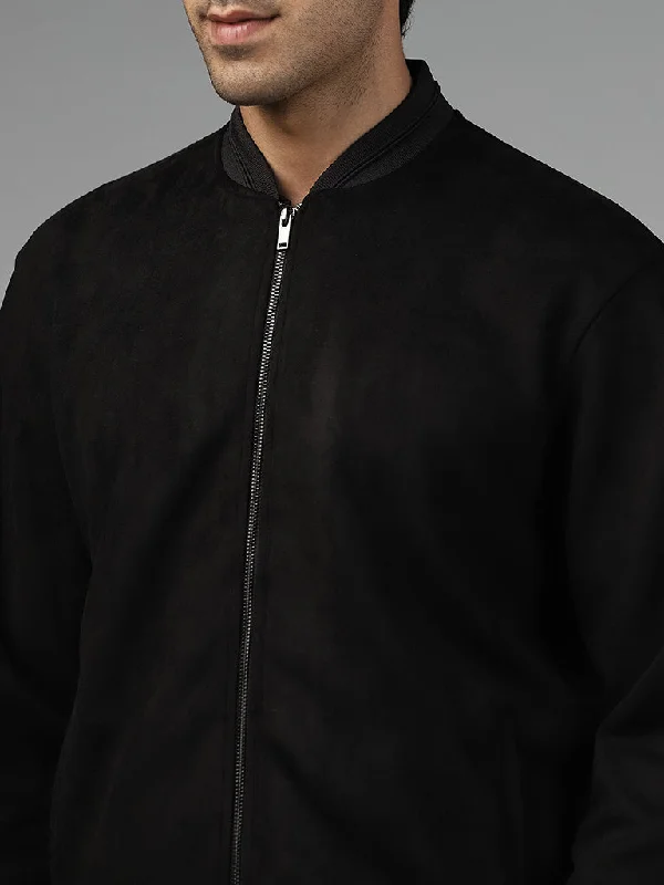 Ascot Solid Black Relaxed-Fit Jacket