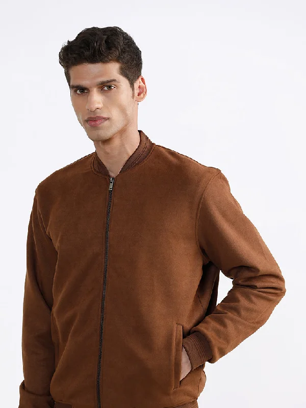 Ascot Textured Brown Willy Relaxed-Fit Jacket