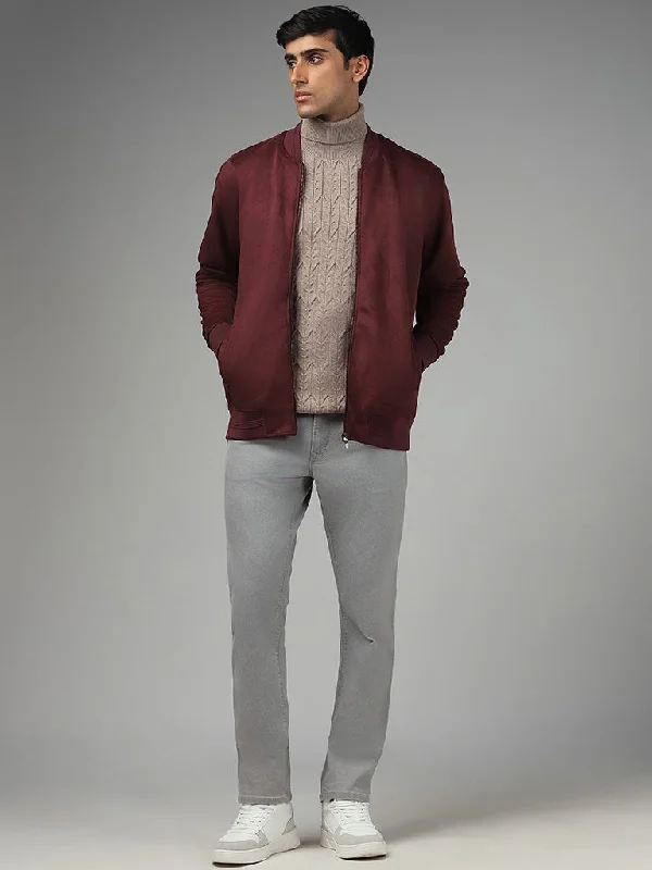 Ascot Wine Suede Relaxed-Fit Jacket