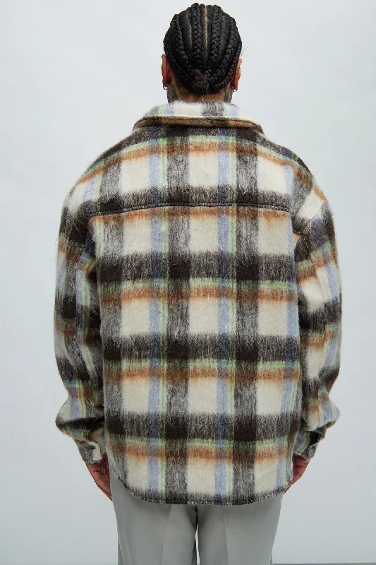 Aurora Mohair Oversized Shirt - Brown/combo