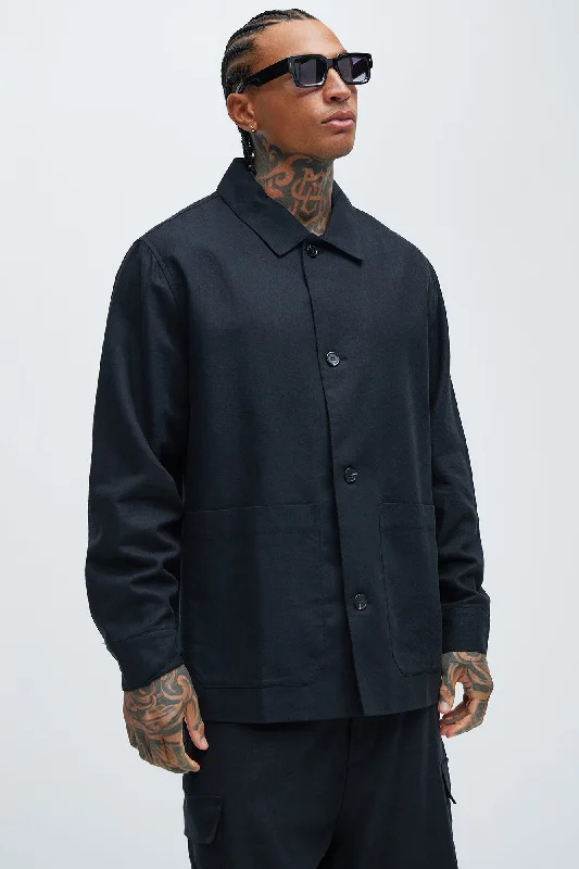 Bahamas Linen Chore Jacket - Black