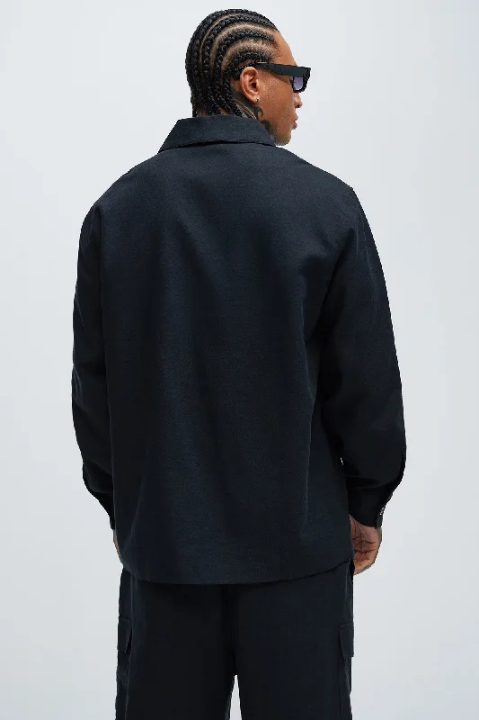 Bahamas Linen Chore Jacket - Black